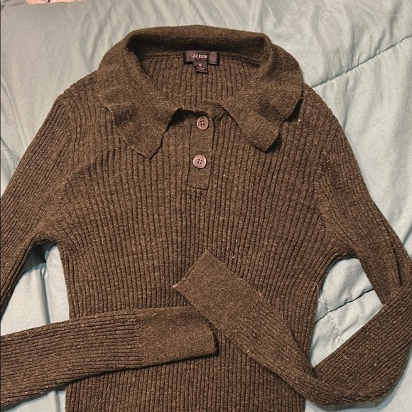 J.Crew Ruffle Collar Ribbed Sweater - Picture 2 of 4